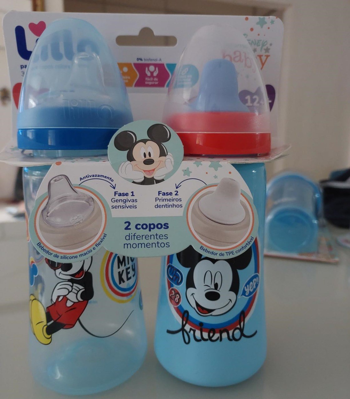 Kit com 2 Copos Colors Disney - Lillo, Azul