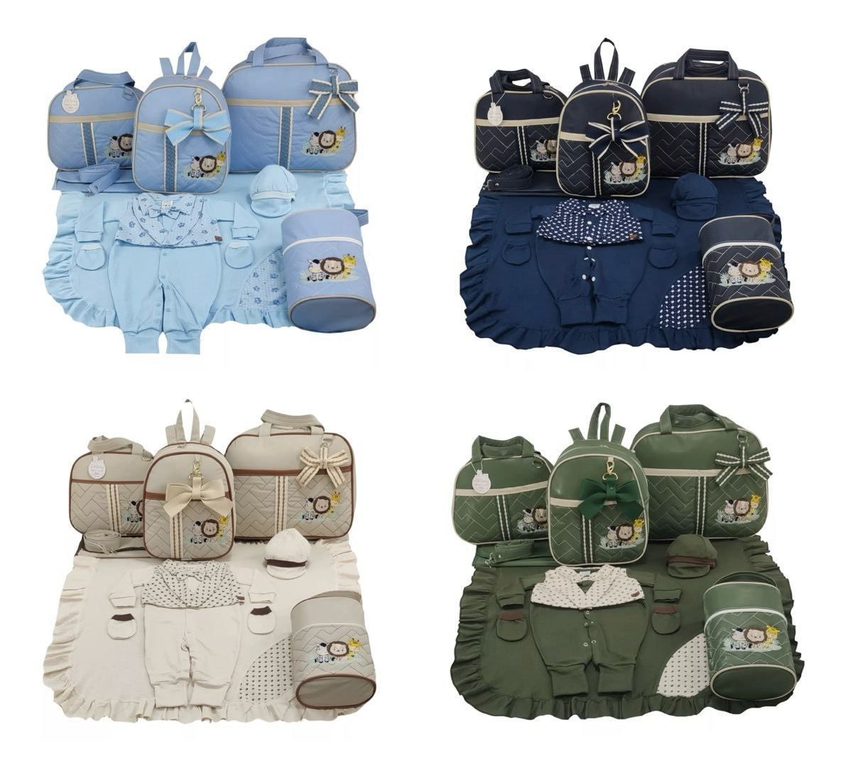 Kit Saída + Bolsa Maternidade 5 Peças Safari Baby