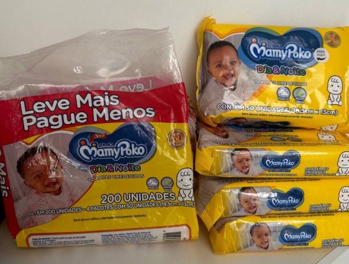MamyPoko Toalhas Umedecidas Dia&Noite 200 Unidades Branco