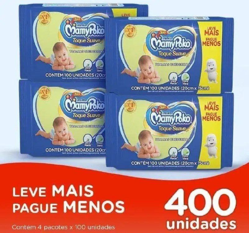 MamyPoko Toalhas Umedecidas Toque Suave 400 Unidades
