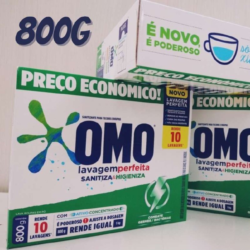 OMO Lavagem Perfeita Sabão Sanitizante Em Pó 800g