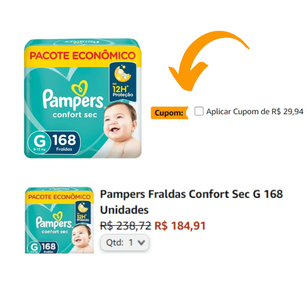 Pampers Fraldas Confort Sec G 168 Unidades
