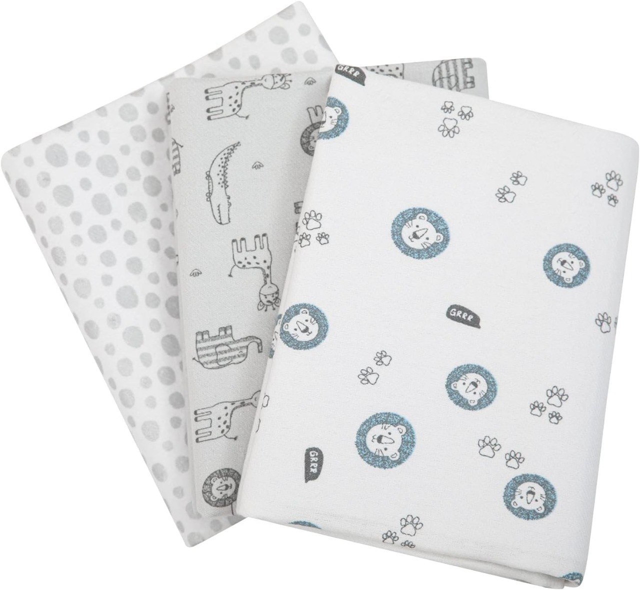 PAPI DESDE 1974 Cueiro Flanel Papi Compose Estampado Para Bebê 80Cm X 50Cm Contém 03 Un