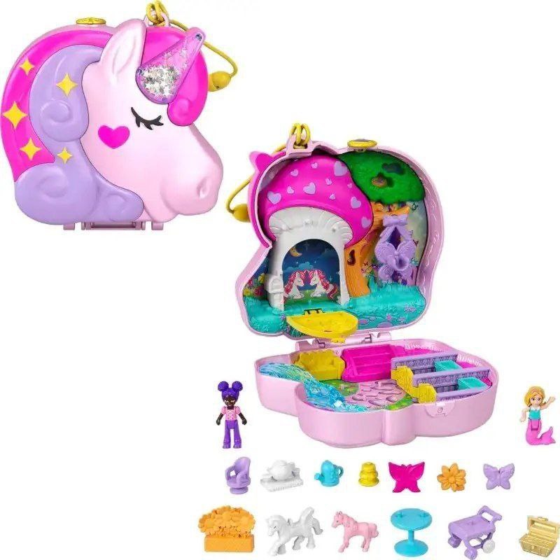 Polly Pocket Brinquedo Estojo Festa do chá de unicórnio