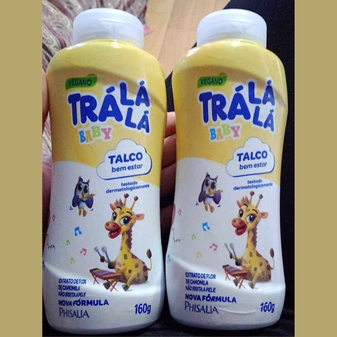 Talco Bem Estar Personagem, Trá Lá Lá Baby, Branco e Amarelo, 160 g