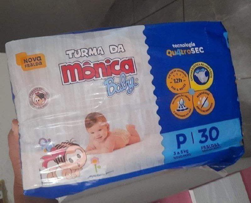 Turma da Mônica Baby - Fralda, Jumbo P, 30 Unidades