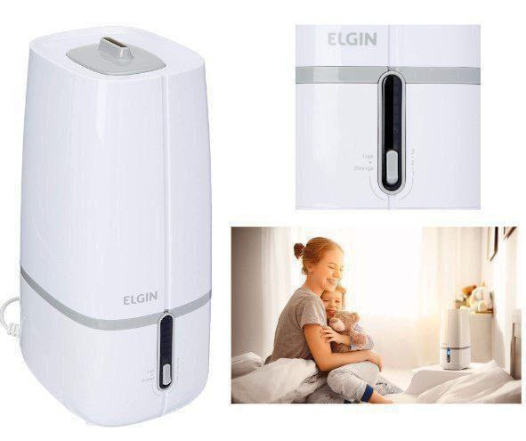 Umidificador de Ar Digital, Branco, 2L, 18 Watts, Bivolt, Elgin