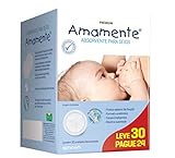Amamente - Absorvente para Seios, Descartável, Branco, M, 1 pacote com 30 Unidades