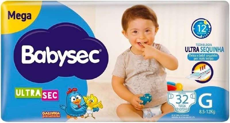 Babysec Ultrasec Galinha Pintadinha - Fralda, Tamanho G, 32 Unidades