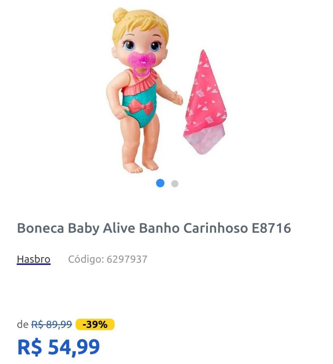 Boneca Baby Alive Banho Carinhoso E8716