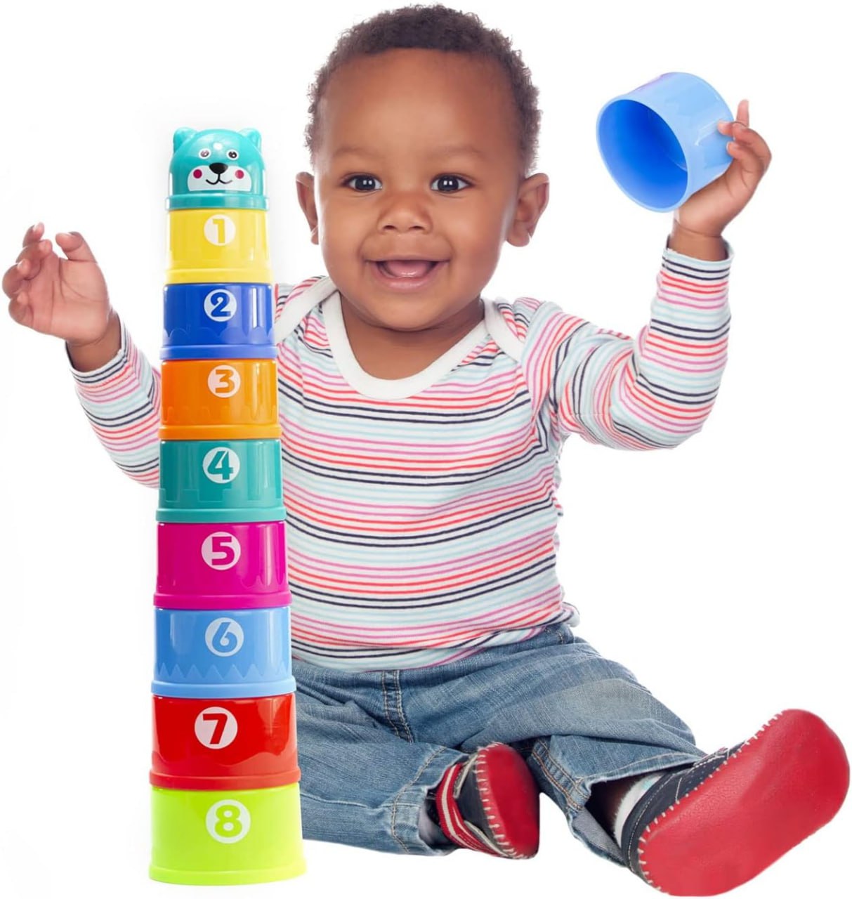 *BRINQUEDO EDUCATIVO POTE DE EMPILHAR INFANTIL MC908 MEGA COMPRAS*