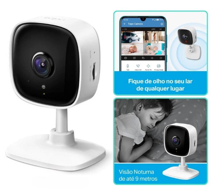 Camera de Segurança Wi-Fi Full HD TP-Link com Visão Noturna - Compatível com Alexa