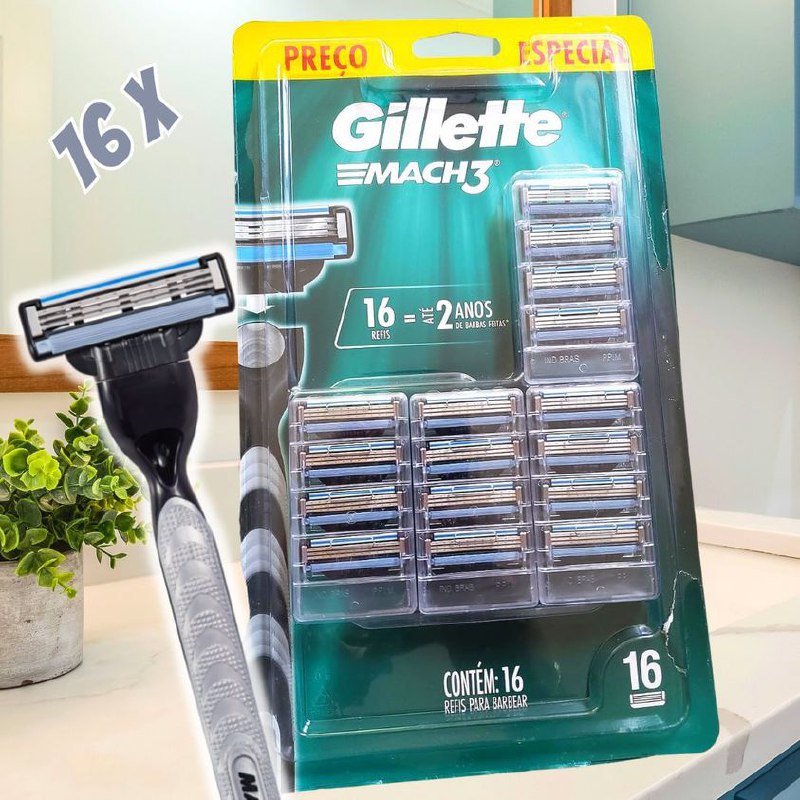 Carga para Aparelho de Barbear Gillette - Mach3 Sensitive 16 Cargas