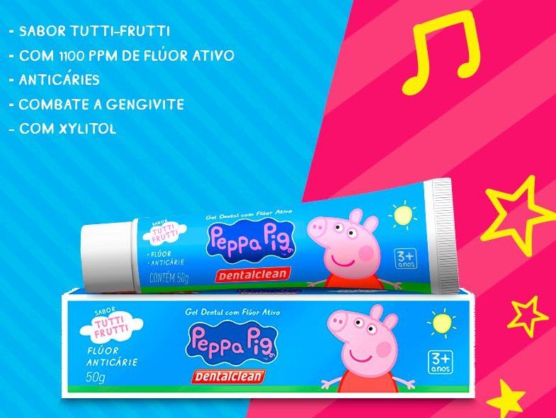 Creme Dental Infantil Peppa Pig com Flúor - Sabor Tutti Frutti 50g