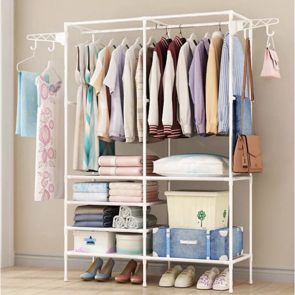 Estante Cabideiro Arara Guarda Roupas Sapateira Rack Organizadora