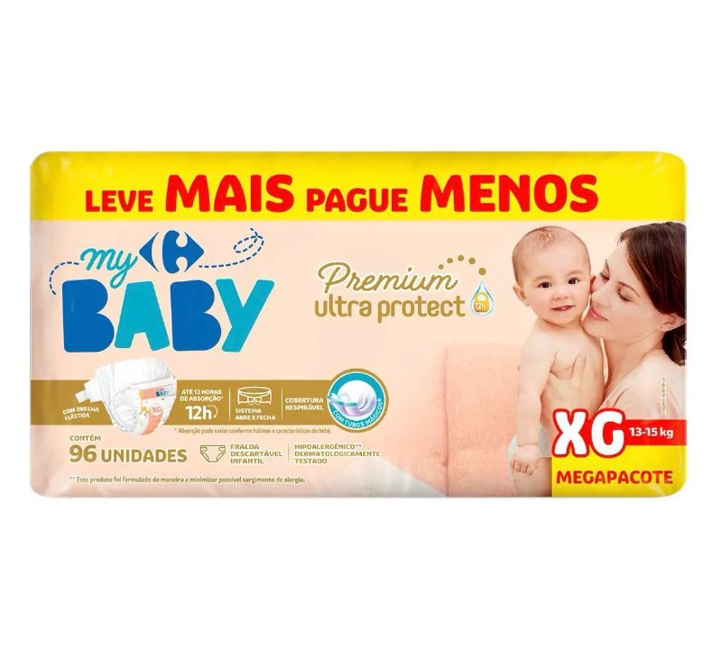 Fralda Carrefour My baby XG 96 Unidades
