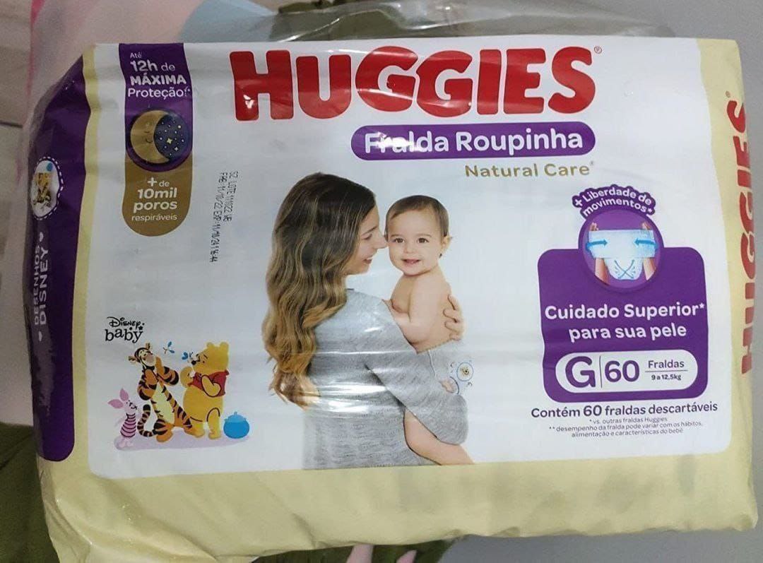 Fralda Huggies NATURAL CARE ROUPINHA G 60 unidades
