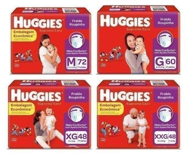 Fralda Huggies Supreme Care Hiper Roupinha M ao XXG