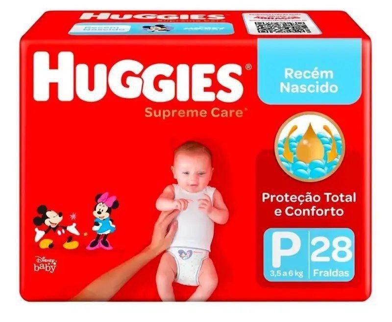 Fralda Huggies Supreme Care P com 28 Unidades