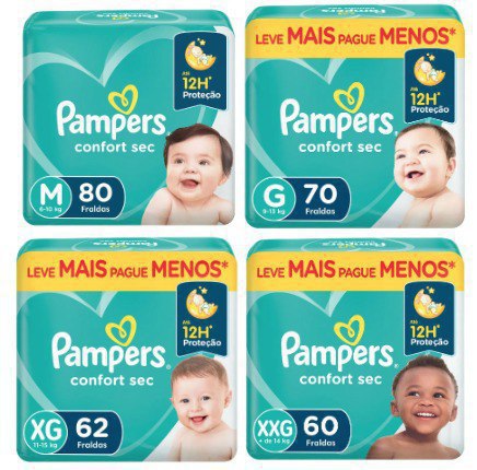 Fralda Pampers Confort Sec M ao XXG