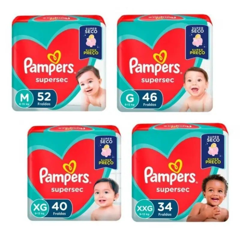 Fralda Pampers Supersec M XG e XXG