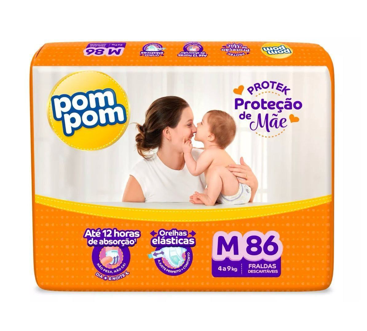 Fralda Pom Pom M 86 unidades
