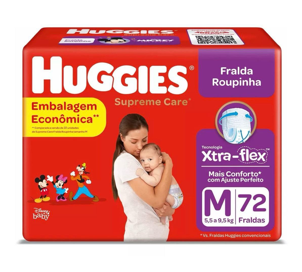 Fraldas Huggies Supreme Care Roupinha M 72 unidades