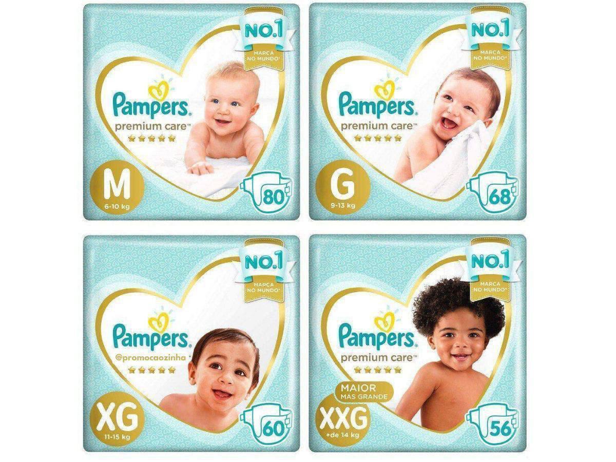 Fraldas Pampers Premium Care