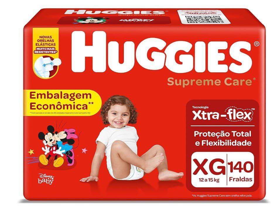 HUGGIES Fralda Supreme Care XG - 140 fraldas, Cor: Vermelho