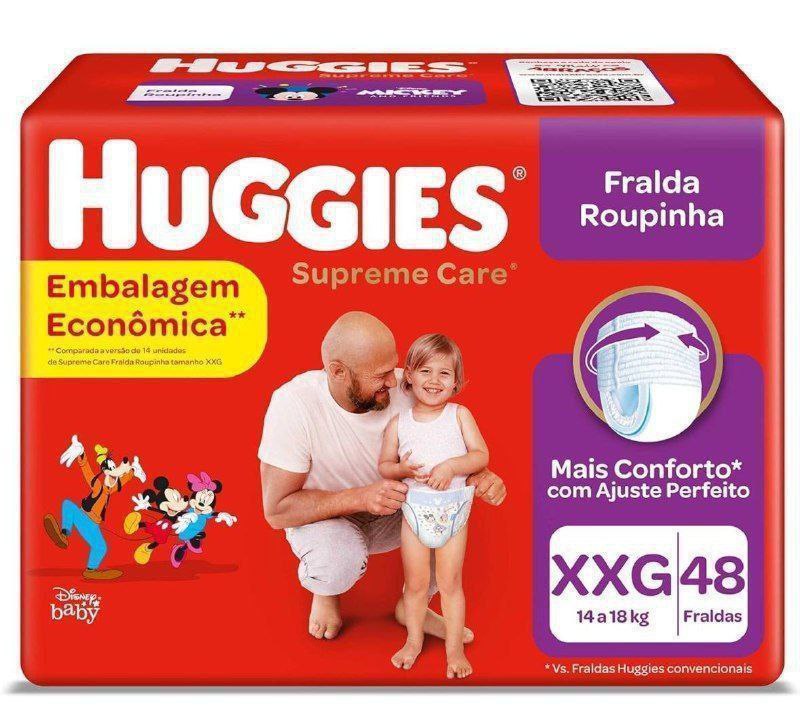 Huggies Supreme Care - Fralda, Roupinha XXG, 48 fraldas
