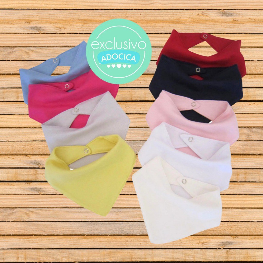 Kit 6 babadores bandana infantil cores sortidas menina/menino