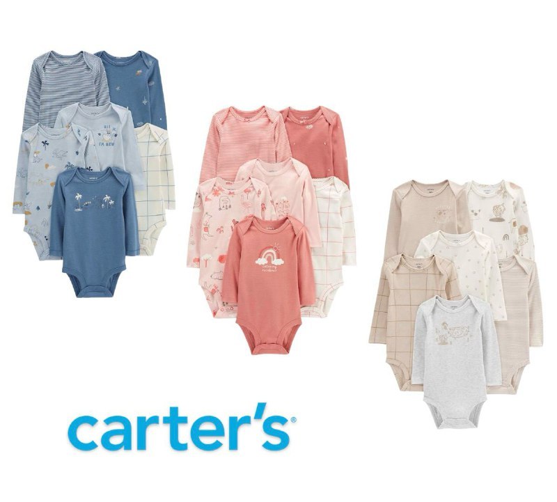 Kit body bebê 6 peças Carter's (RN a 24 meses)