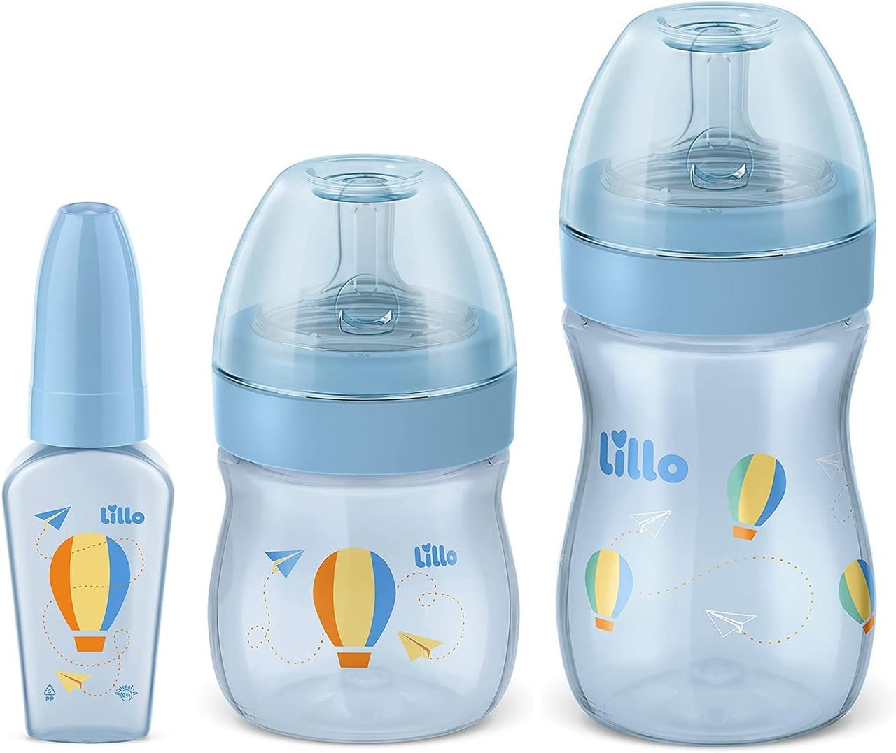 Kit de Mamadeira Primeiros Passos 50/150/240ml Azul - Lillo