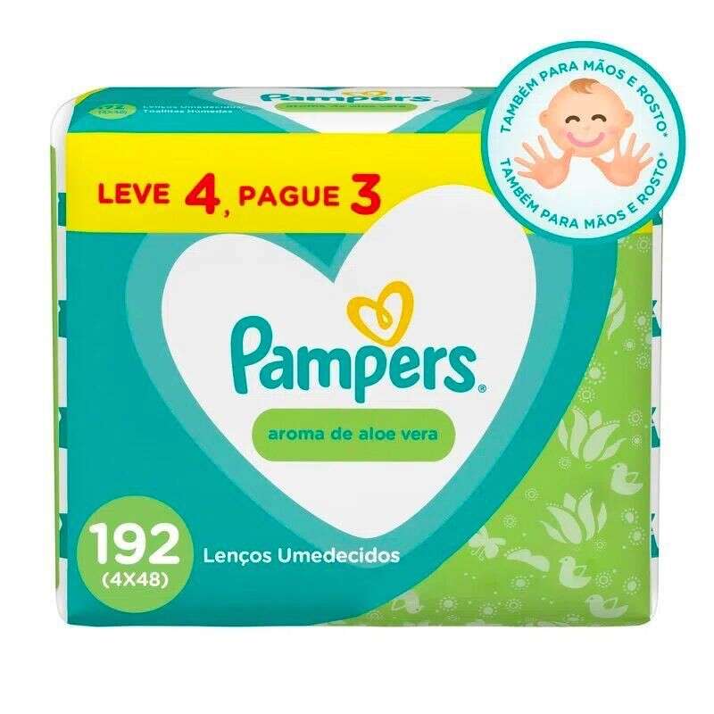 Lenços Umedecidos Pampers Aroma De Aloe Vera 192 Unidades