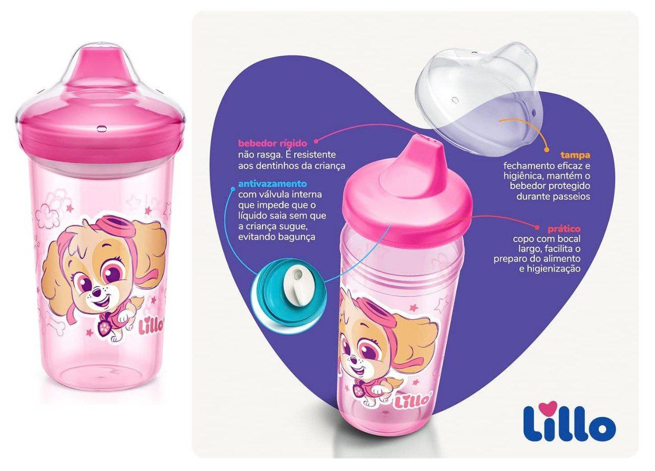 Lillo, Copo de Treinamento Max Patrulha Canina 320ml Rosa