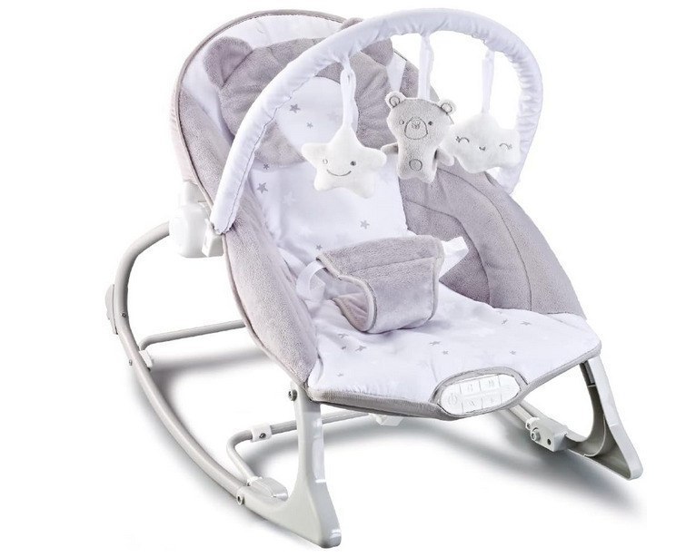 MaxiBaby Cadeira de Descanso Musical Urso Polar Até 18kgs, Cor: Branco