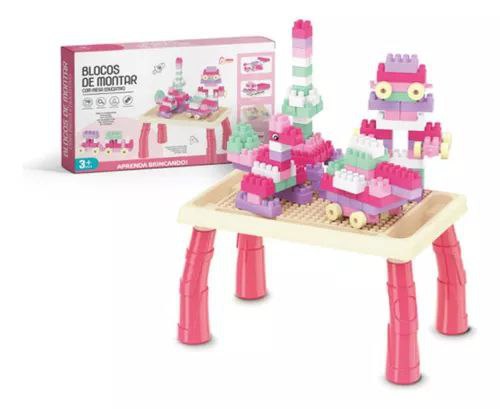 Mesa Infantil Educativa Com Blocos De Montar
