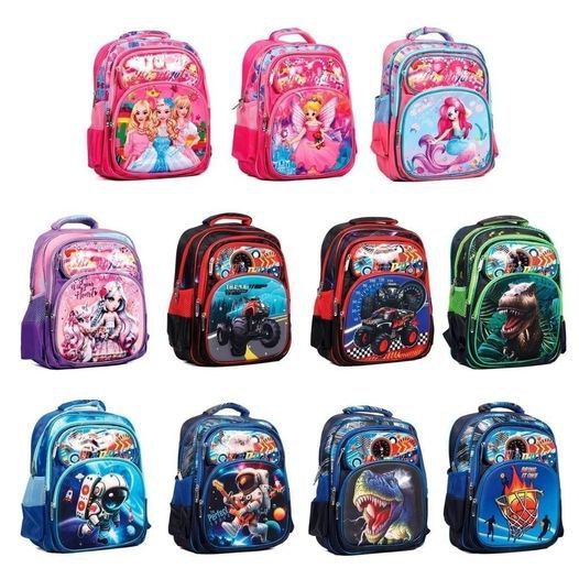 Mochila Infantil Menino e Menina Detalhes 3D 4 compartimentos JORGE