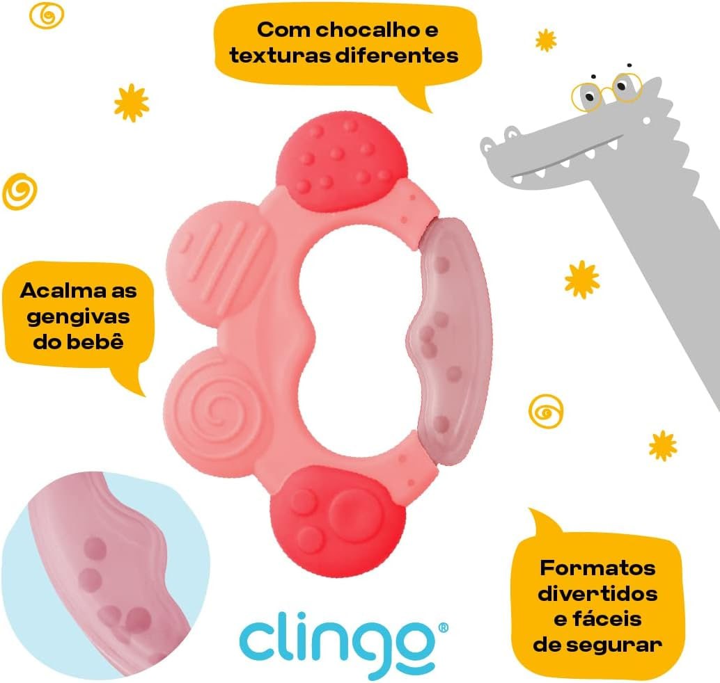 Mordedor Chocalho Rosa Clingo