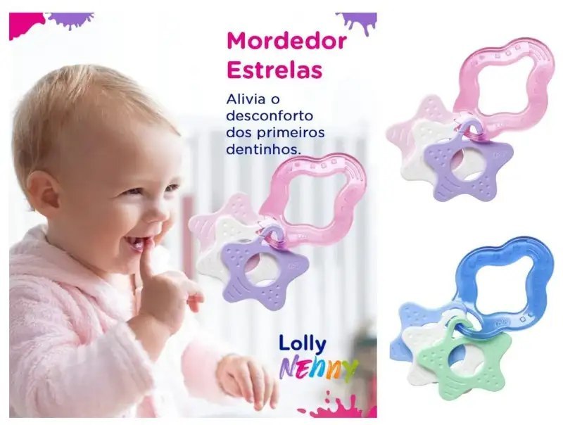 Mordedor Infantil, Lolly, Rosa e Azul