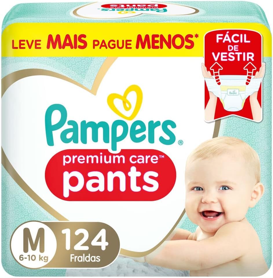 Pampers Fralda Pants Premium Care M 124 Unidades