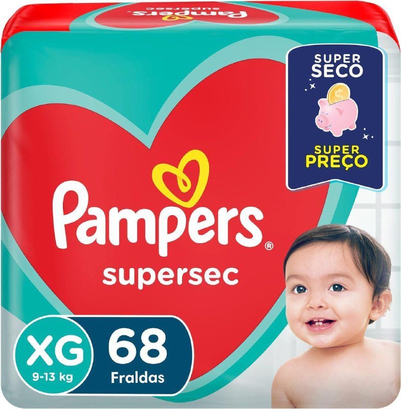 Pampers Fraldas Supersec Xg 68 Unidades
