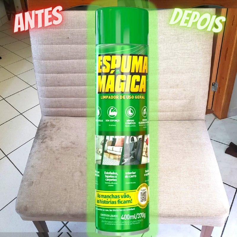 Para limpeza de estofados e carpetes, excelente 🧼