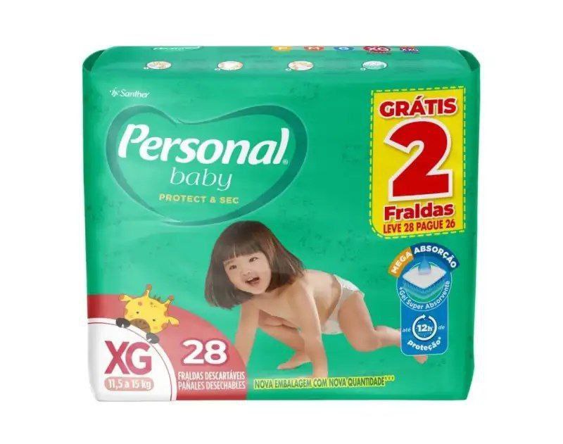 Personal Fralda Baby Protect&Sec Xg 28 Unidades