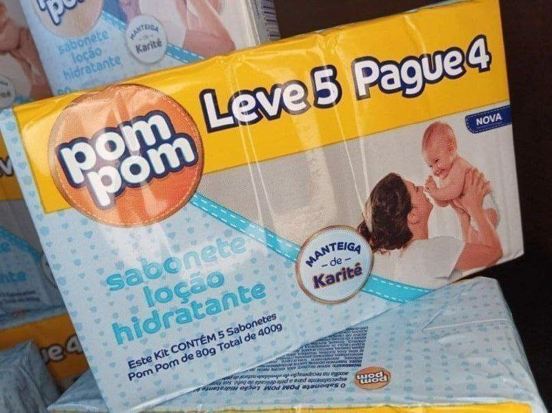 Pom Pom Leve Mais Pague Menos, Kit 5 Sabonete Hidratante, 70g cada - Total 350 g