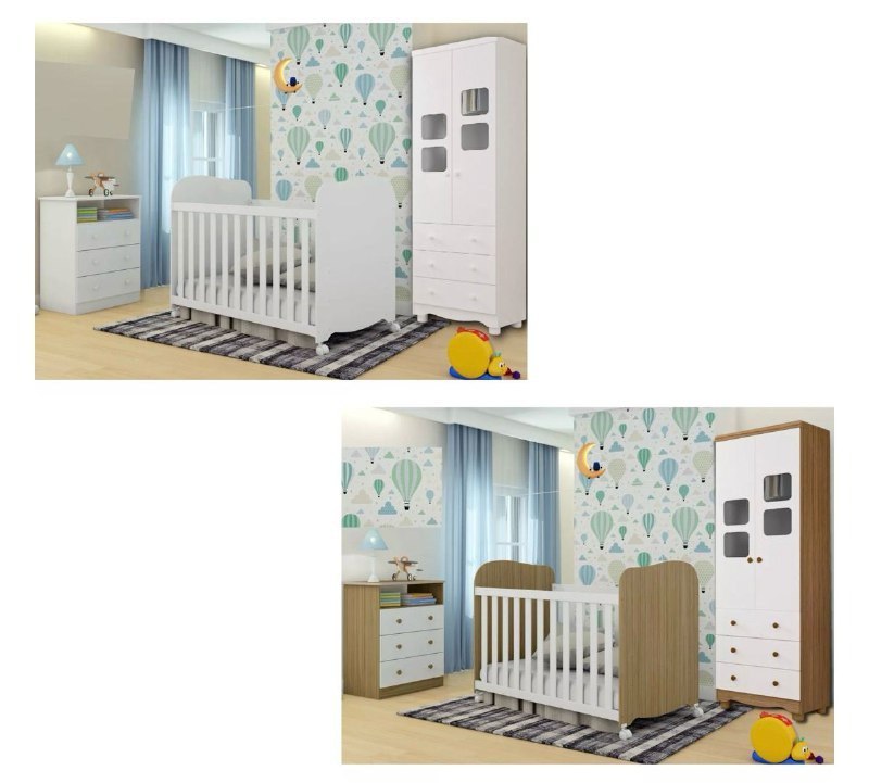 Quarto Infantil Guarda Roupa, Cômoda E Berço Uli