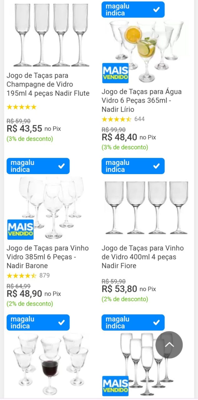 💛 Taças lindas para embelezar sua mesa posta!