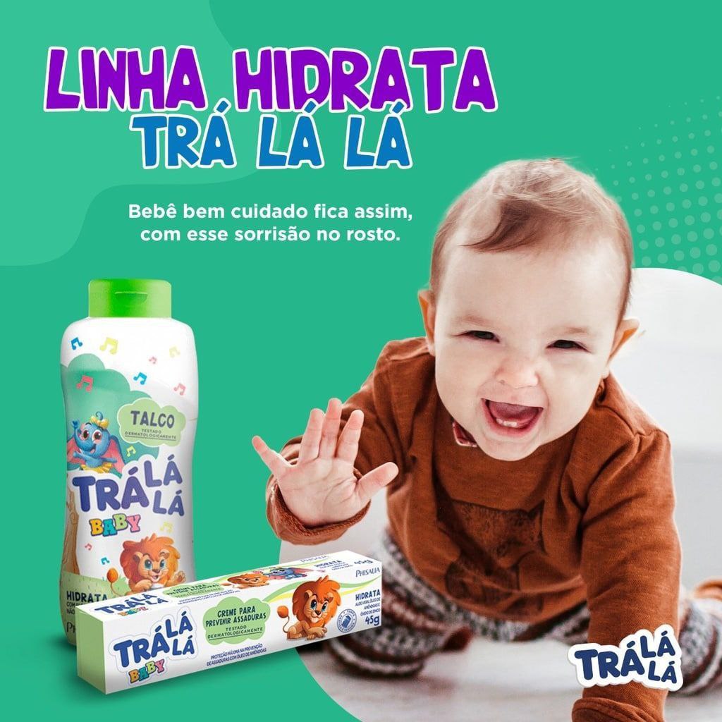 Talco Hidrata Personagem, Baby, Branco e Verde, 160 G