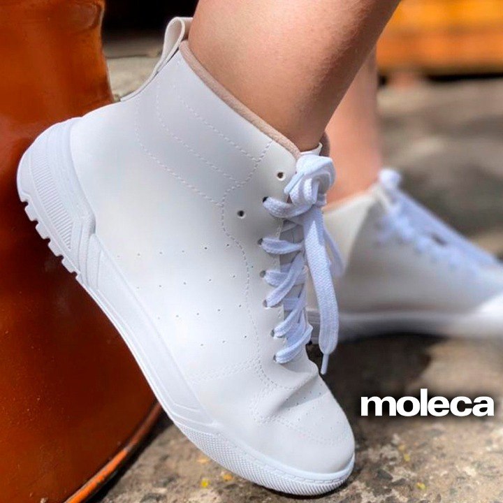 Tênis MOLECA Cano Médio Perfuros Feminino (34 ao 39)