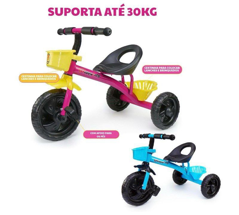 Triciclo Infantil C/Pedal E Cesto Mega Compras